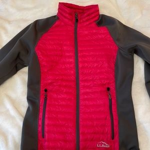 LL Bean pink and gray light jacket